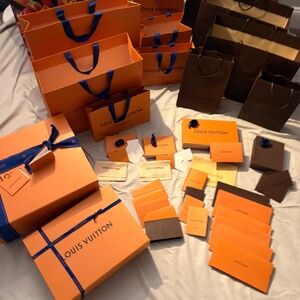 Authentic Louis Vuitton Retail Packaging Bundle, (25) Boxes with/ribbons, bags